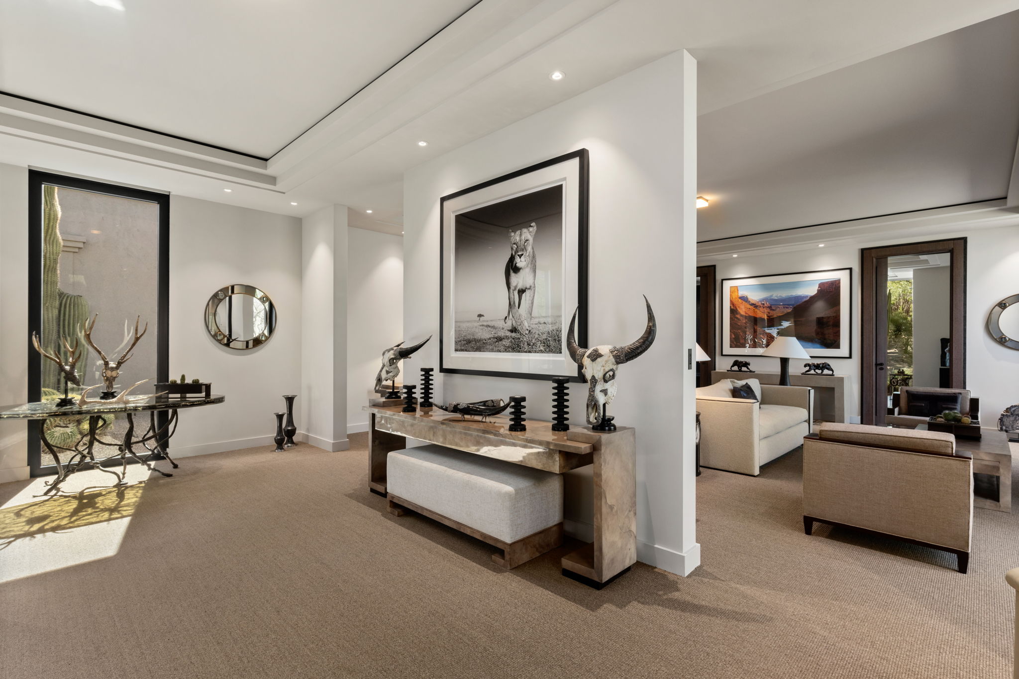 Canyon Ranch Estate — interior gallery with art